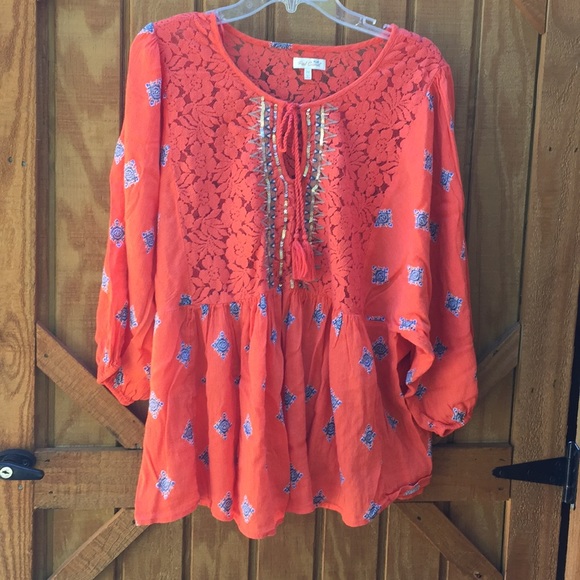 Red Camel Tops - Red Camel Boho Blouse
